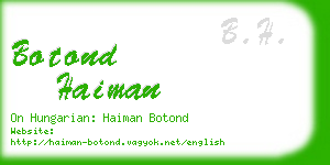 botond haiman business card
